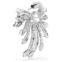 Vienna brooch, Mixed cuts, Swan, White, Rhodium plated