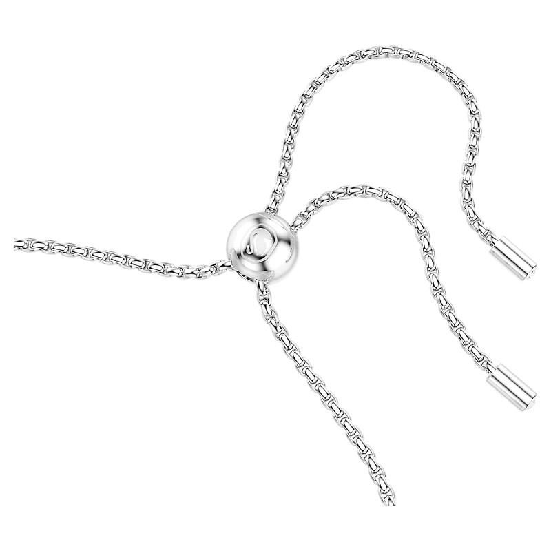 Matrix bracelet, Round cut, Blue, Rhodium plated