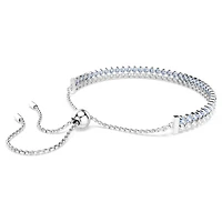 Matrix bracelet, Round cut, Blue, Rhodium plated