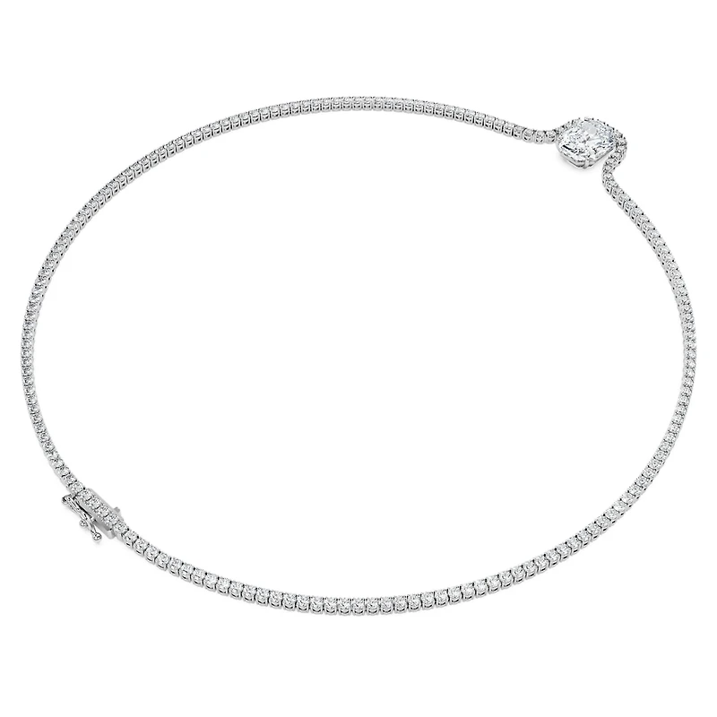 Octagon necklace, Lab-grown diamonds 12.86 ct tw, Octagon shape, 18K white gold by SWAROVSKI