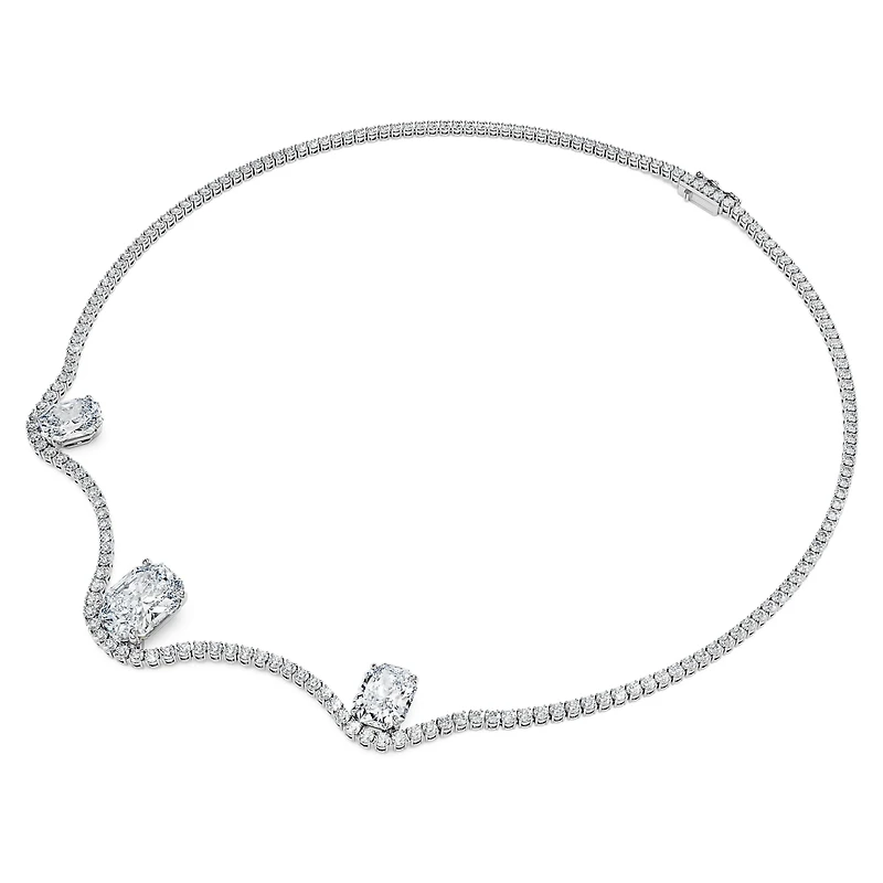 Octagon necklace, Lab-grown diamonds 19.90 ct tw, Octagon shape, 18K white gold