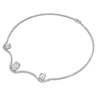 Octagon necklace, Lab-grown diamonds 19.90 ct tw, Octagon shape, 18K white gold