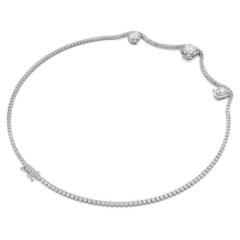 Octagon necklace, Lab-grown diamonds 19.90 ct tw, Octagon shape, 18K white gold