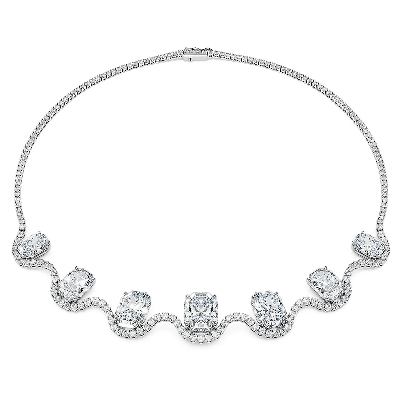 Octagon necklace, Lab-grown diamonds 37.70 ct tw, Octagon shape, 18K white gold