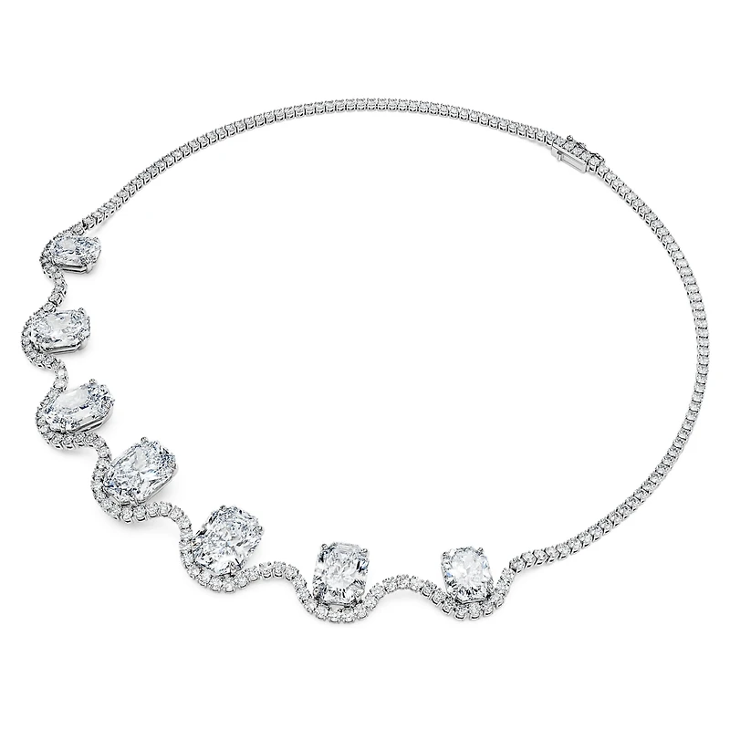 Octagon necklace, Lab-grown diamonds 37.70 ct tw, Octagon shape, 18K white gold