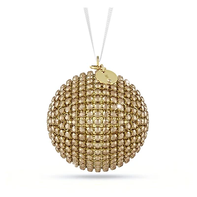 Holiday Magic Classics Crystal Mesh Ball Ornament, Gold tone