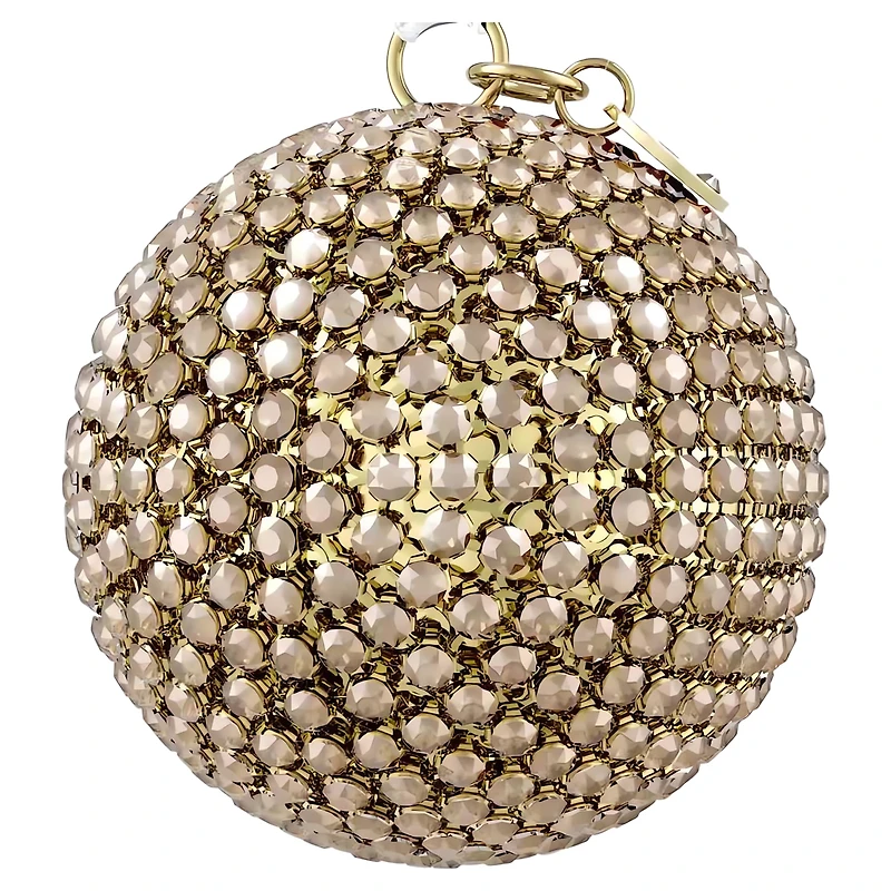 Holiday Magic Classics Crystal Mesh Ball Ornament, Gold tone
