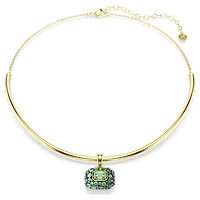 Sublima choker, Octagon cut, Green, 18K gold finish