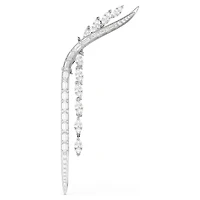 Mesmera brooch, Mixed cuts, White, Rhodium plated