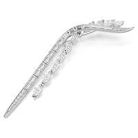 Mesmera brooch, Mixed cuts, White, Rhodium plated