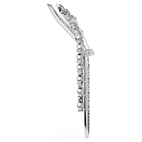 Mesmera brooch, Mixed cuts, White, Rhodium plated