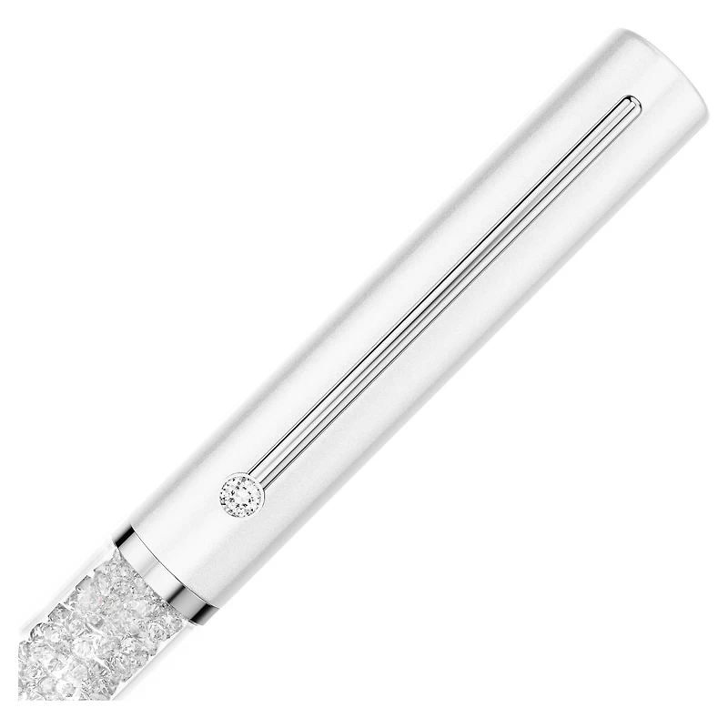 Crystalline ballpoint pen, White lacquered, chrome plated
