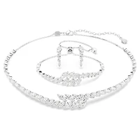 Mesmera set, Set (3), Marquise cut, White, Rhodium plated