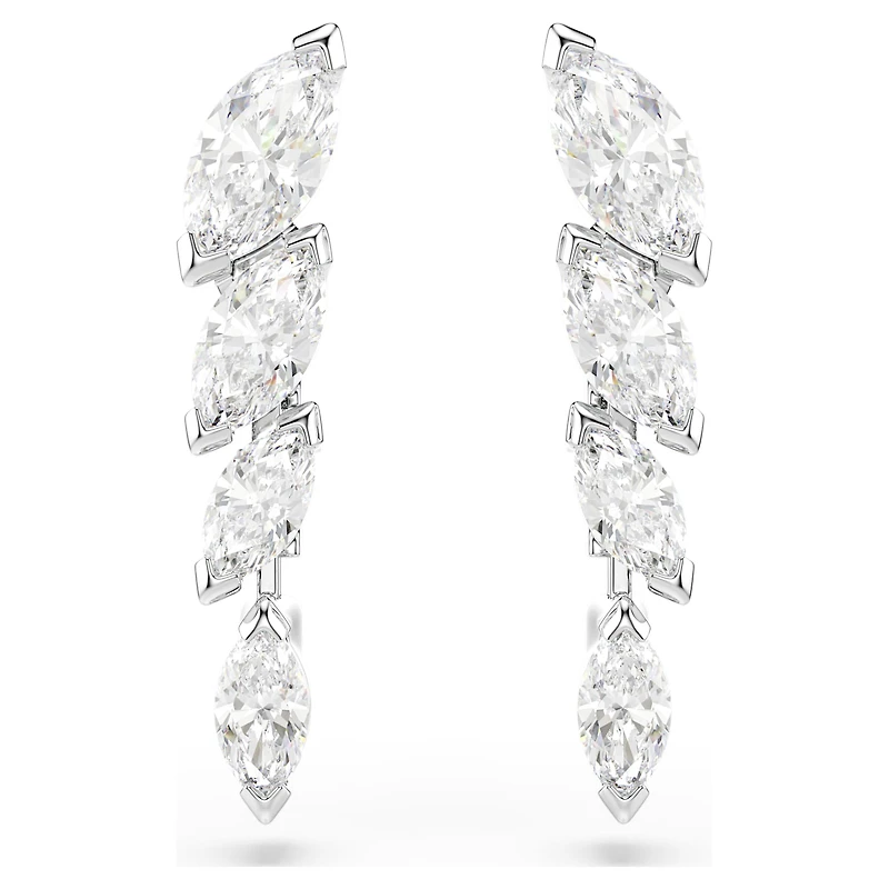 Mesmera set, Set (3), Marquise cut, White, Rhodium plated