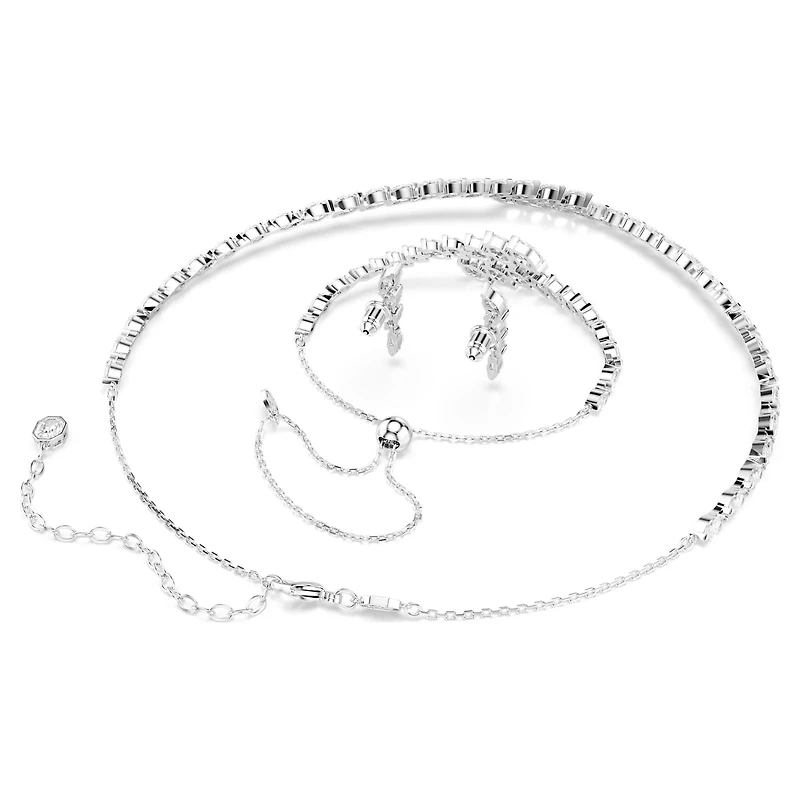 Mesmera set, Set (3), Marquise cut, White, Rhodium plated