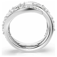 Vienna ring, Mixed cuts, Swan, White, Rhodium plated
