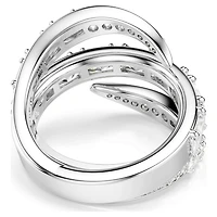 Vienna ring, Mixed cuts, Swan, White, Rhodium plated