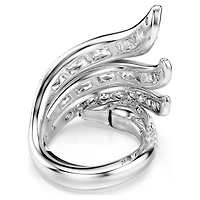 Vienna cocktail ring, Mixed cuts, Swan, White, Rhodium plated