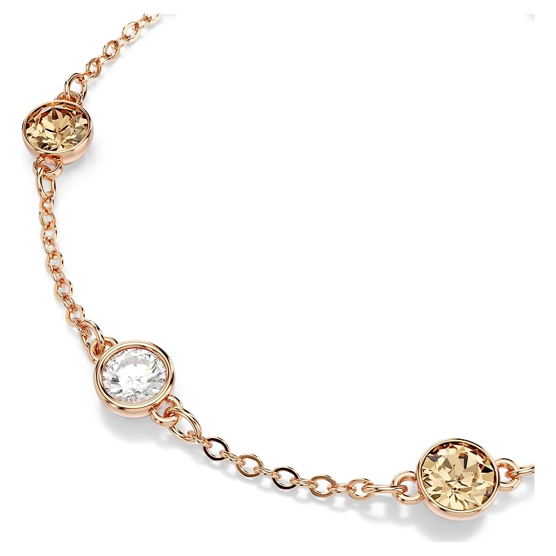 Imber bracelet, Round cut, Multicoloured, 18K rose gold finish