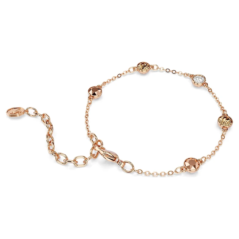 Imber bracelet, Round cut, Multicoloured, 18K rose gold finish