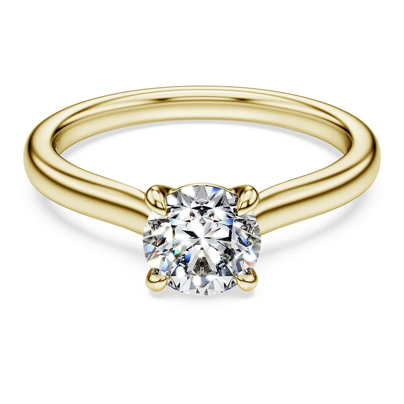 Eternity solitaire ring, Lab-grown diamonds 1.0 ct tw, Round shape, White, 14K yellow gold