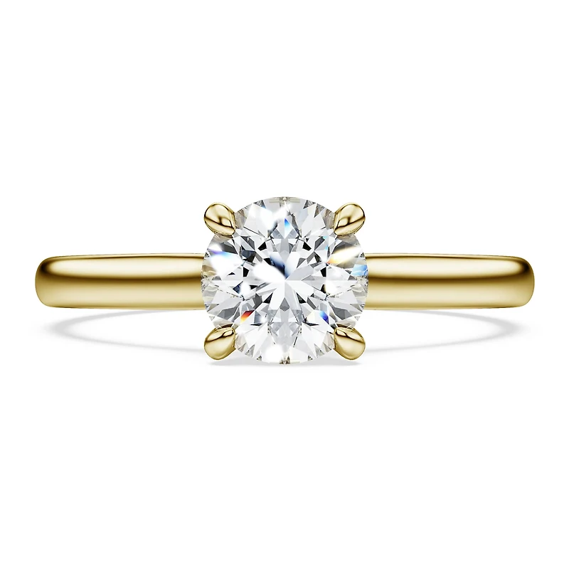 Eternity solitaire ring, Lab-grown diamonds 1.0 ct tw, Round shape, 14K yellow gold