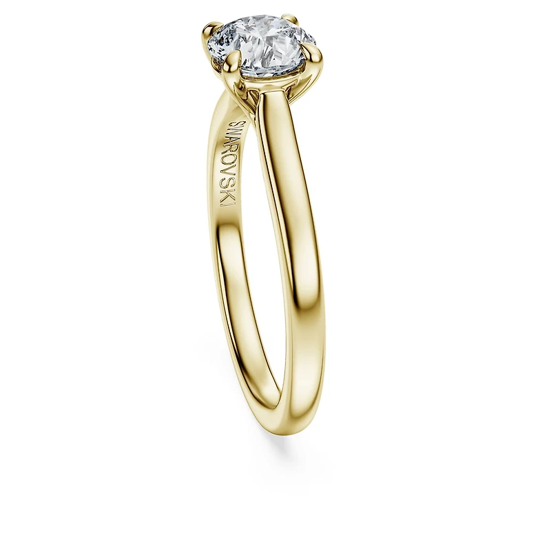 Eternity solitaire ring, Lab-grown diamonds 1.0 ct tw, Round shape, White, 14K yellow gold