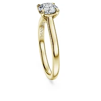 Eternity solitaire ring, Lab-grown diamonds 1.0 ct tw, Round shape, White, 14K yellow gold