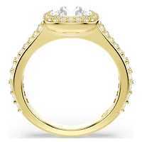 Una Angelic ring, Cushion cut, White, 18K gold finish