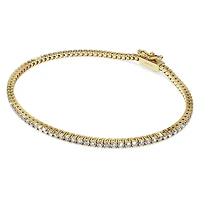 Eternity Tennis bracelet, Lab-grown diamonds 1.5 ct tw, Round shape, White, 14K yellow gold
