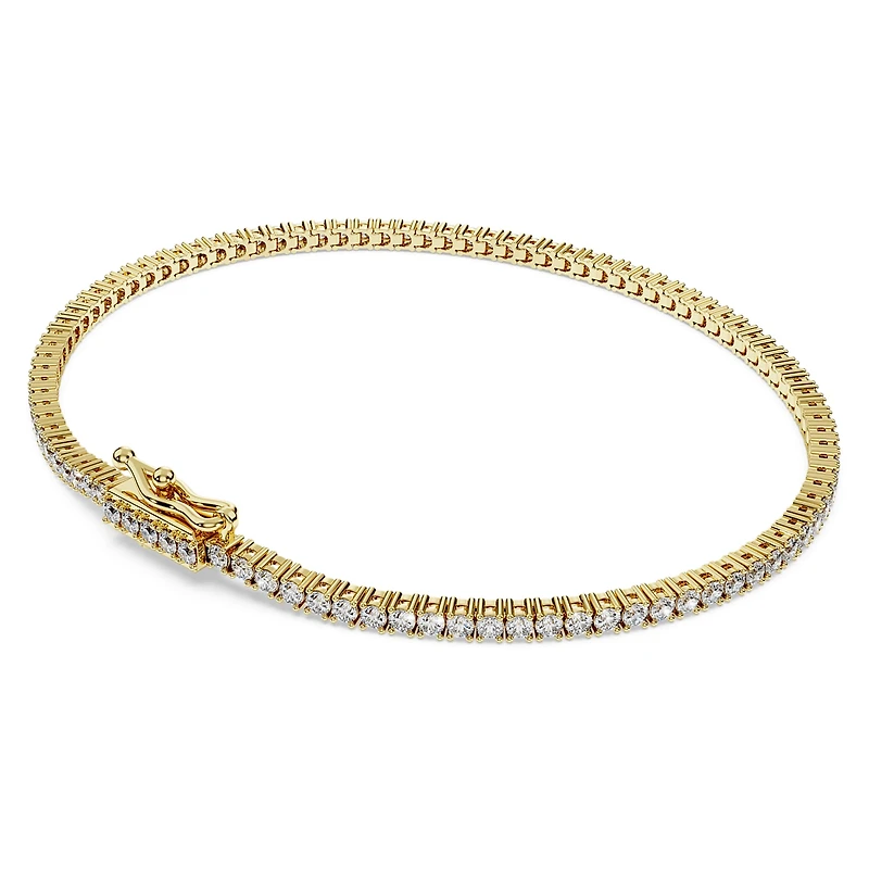 Eternity Tennis bracelet, Lab-grown diamonds 1.5 ct tw, Round shape, White, 14K yellow gold