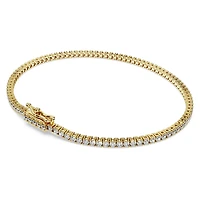 Eternity Tennis bracelet, Lab-grown diamonds 1.5 ct tw, Round shape, White, 14K yellow gold