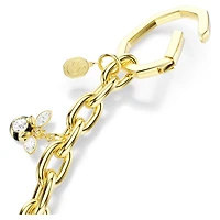 Bag charm, Mixed cuts, White, Gold-tone plated