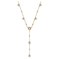 Imber Y necklace, Round cut, White, 18K rose gold finish