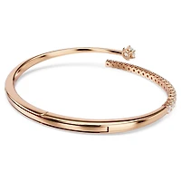 Matrix bangle, Round cut, White, 18K rose gold finish