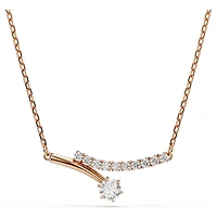 Matrix necklace, Round cut, White, 18K rose gold finish