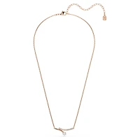 Matrix necklace, Round cut, White, 18K rose gold finish