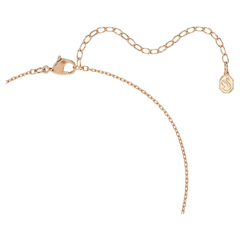 Matrix necklace, Round cut, White, 18K rose gold finish