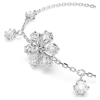 Idyllia bracelet, Mixed cuts, Snowflake, White, Rhodium plated