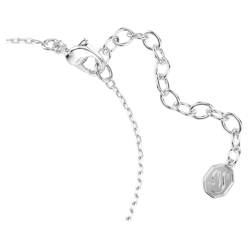 Idyllia bracelet, Mixed cuts, Snowflake, White, Rhodium plated