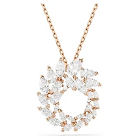 Mesmera pendant, Marquise cut, White, 18K rose gold finish