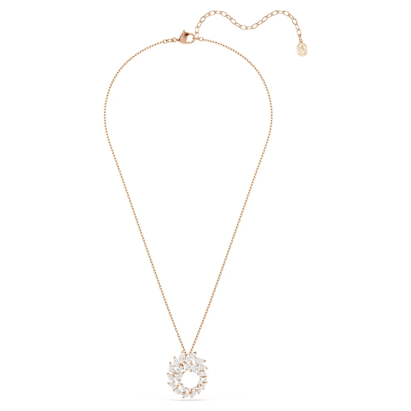 Mesmera pendant, Marquise cut, White, 18K rose gold finish