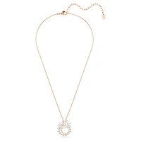 Mesmera pendant, Marquise cut, White, 18K rose gold finish