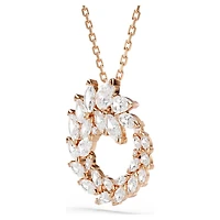 Mesmera pendant, Marquise cut, White, 18K rose gold finish