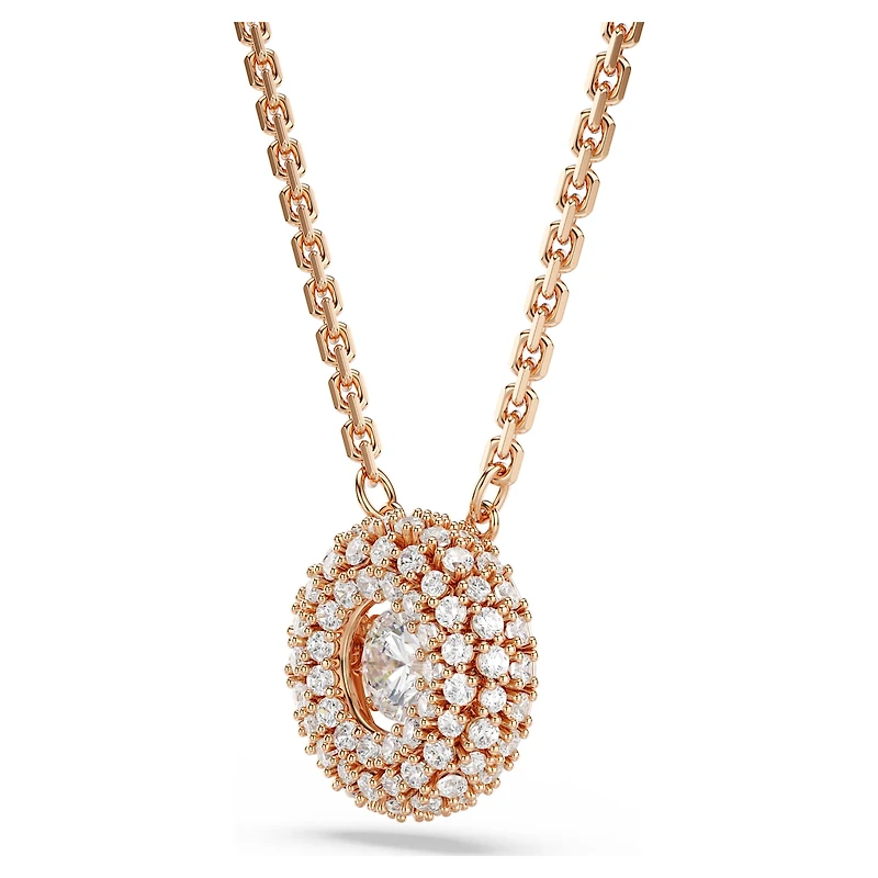 Sublima pendant, Round cut, White, 18K rose gold finish