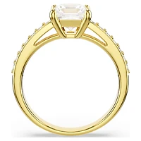 Attract ring, Square cut, Pavé, White, 18K gold finish