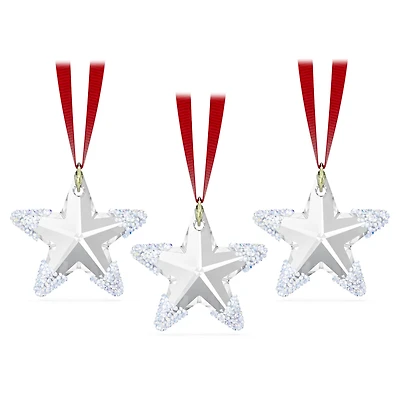 Exclusive Winter Star Ornament Set of 3, White