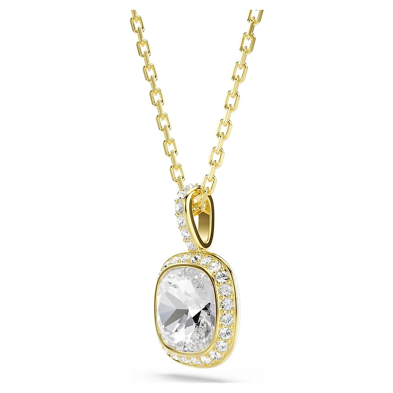 Una Angelic pendant, Cushion cut, White, 18K gold finish