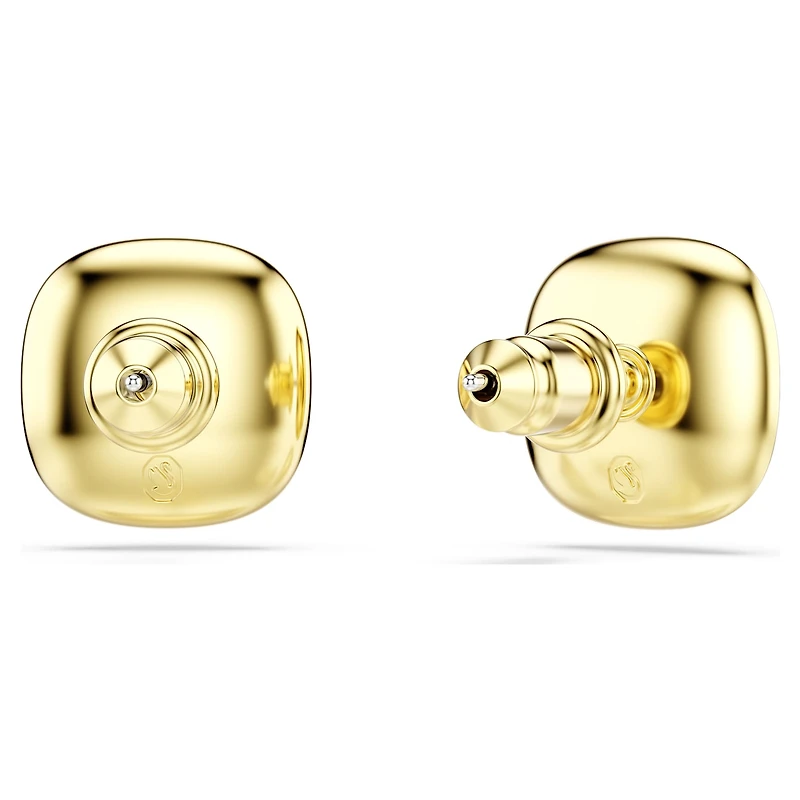 Una Angelic stud earrings, Cushion cut, White, 18K gold finish