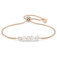 Mesmera bracelet, Mixed cuts, White, 18K rose gold finish